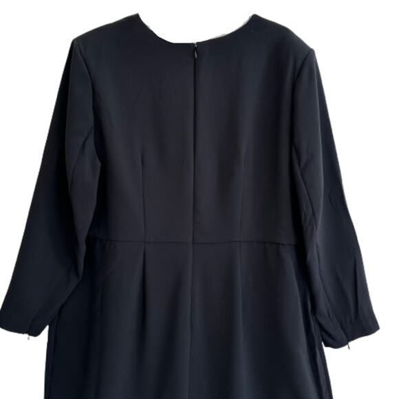 Sergio Hudson X Target Dress Black Strong Shoulder Long Sleeve Midi Plus Size 2X - Picture 9 of 13